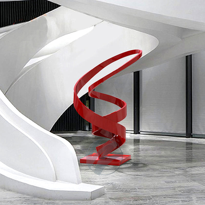 Red Lacquer Abstract Sculpture Stainless Steel - Bức tượng nghệ thuật hiện đại cho văn phòng, khách sạn & trang trí sang trọng