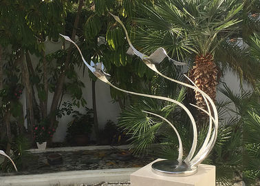 Metal Bird Tóm tắt Yard Điêu khắc / Điêu khắc sóng kim loại cho trang trí trong nhà