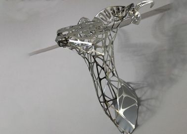 Giá tốt. Gương Polished Hollow Deer Đầu thép không gỉ điêu khắc cho trang trí tường trực tuyến