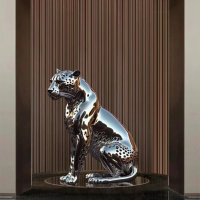 Trung Quốc nhà máy điêu khắc Khách sạn trang trí Stainless Steel Cheetah động vật điêu khắc