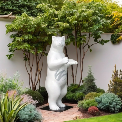 Giá tốt. Large White Standing Bear Sculpture (2M Height) - Durable FRP Outdoor Decorative Art trực tuyến