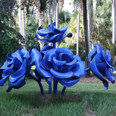 Giá tốt. Vườn trang trí hiện đại lớn Nghệ thuật công cộng Sculpture hoa hoa hồng thép không gỉ trực tuyến