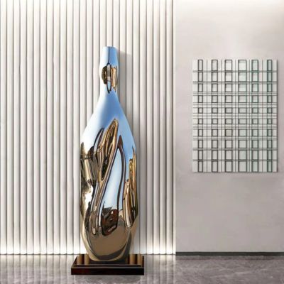 Giá tốt. Large Size Mirror Polished Stainless Steel Bottle Sculpture For Decoration trực tuyến