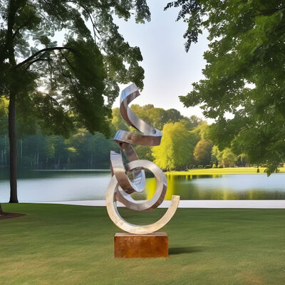 Giá tốt. Mirror Polished Stainless Steel Abstract Ribbon Sculpture Large Modern Art Installation trực tuyến