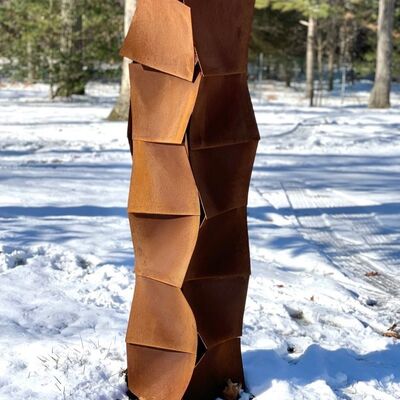 Sculpture cube thép hàn Corten thép ngoài trời vườn cảnh quan nghệ thuật trừu tượng điêu khắc