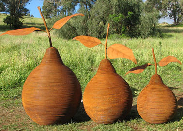 Giá tốt. Rusty ngoài trời trang trí Corten thép điêu khắc kim loại nghệ thuật điêu khắc lê trực tuyến