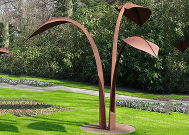 Giá tốt. Phong cách hiện đại Điêu khắc thép Corten Tóm tắt Vườn ngoài trời Điêu khắc Lá trực tuyến