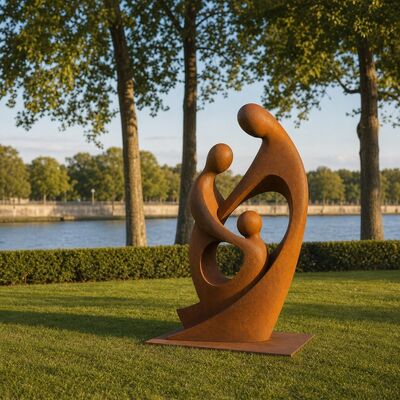 Giá tốt. Tượng Gia Đình Kim Loại Lớn Thép Corten Trừu Tượng Trang Trí Sân Vườn Tượng Ngoài Trời Bãi Cỏ Sân Bơi Nghệ Thuật Thủ Công Tượng Hiện Đại Trực tuyến