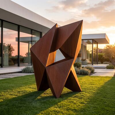 Giá tốt. Monolith - Tác phẩm điêu khắc bằng thép Corten trừu tượng hình học Trực tuyến