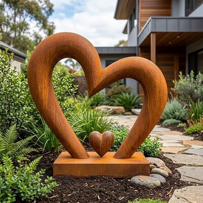 Giá tốt. Bức tượng liên kết timeless trong thép Corten rỉ sét - Nghệ thuật sống động cho thiết kế cảnh quan bền vững Trực tuyến