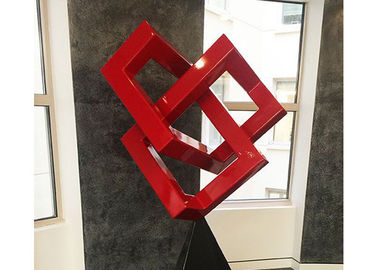 Giá tốt. Điêu khắc kim loại màu đỏ nghệ thuật hiện đại Điêu khắc hình học để trang trí trực tuyến