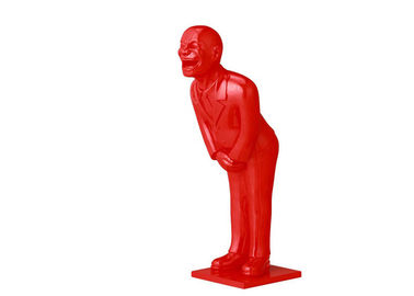 Giá tốt. Kích thước cuộc sống Chào mừng Điêu khắc kim loại Red Bowing Man Fiberglass Điêu khắc trực tuyến