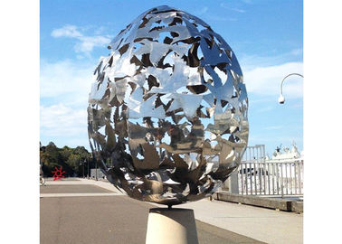 Giá tốt. Egg Hollow Shape Thép không gỉ Điêu khắc, Điêu khắc bóng kim loại Ổn định trực tuyến