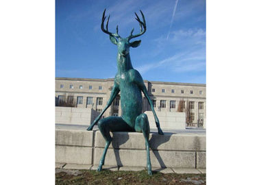 Giá tốt. Tượng đúc lớn Patina xanh Tượng đồng Deer Điêu khắc cho trang trí đường phố trực tuyến
