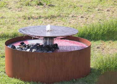 Thác nước tròn Cascade Corten Thép tính năng Đài phun nước cho vườn