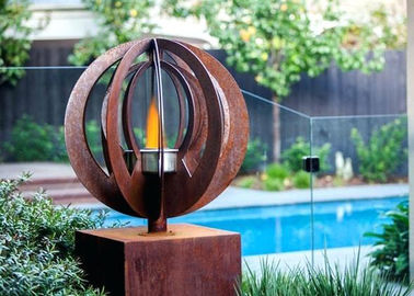 Trang trí sân vườn đương đại Corten thép điêu khắc hố lửa cho ngoài trời