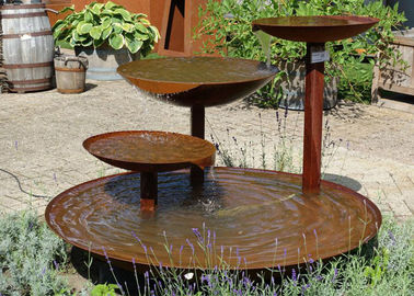 Thác nước ngoài trời thác nước Corten Thép đặc trưng Đài phun nước cho vườn
