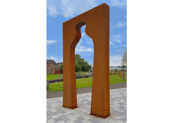 Thiết kế cảnh quan lớn Điêu khắc chai rượu bằng thép Corten