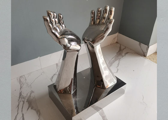 Giá tốt. Cao 51cm hiện đại thép không gỉ Kim loại Bức tượng tay cho trang trí nội thất trực tuyến
