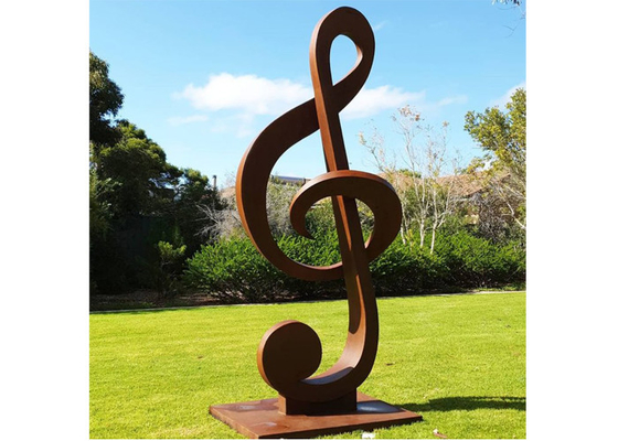 Giá tốt. Kích thước tùy chỉnh Tác phẩm điêu khắc nốt nhạc bằng thép Rusty Corten cho khu vườn trực tuyến