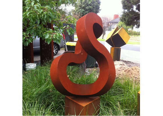 Tác phẩm điêu khắc bằng thép Corten trừu tượng ngoài trời cho sân vườn