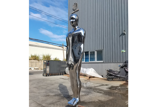 Giá tốt. Chiều cao 200cm Tác phẩm điêu khắc người đàn ông khỏa thân bằng thép không gỉ 316L trực tuyến