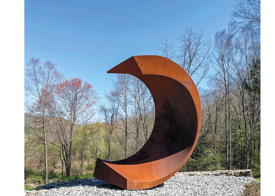 Giá tốt. Chiều cao 250cm Tác phẩm điêu khắc mặt trăng bằng thép Corten để trang trí sân vườn trực tuyến