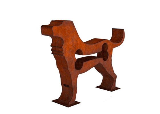 Giá tốt. Tác phẩm điêu khắc chó bằng thép Corten dài 150cm gỉ sét cho sân vườn trực tuyến