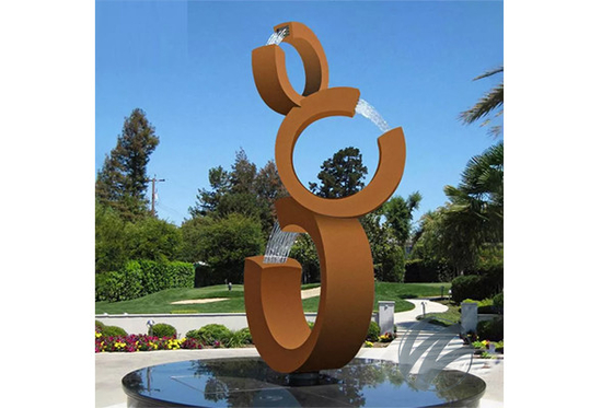 Giá tốt. Khu vườn hiện đại ngoài trời Rusty Corten Steel Water Fountain Thiết kế 3C trực tuyến